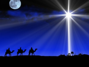 The three wise men followed a bright shining star The three wise men followed a bright shining star