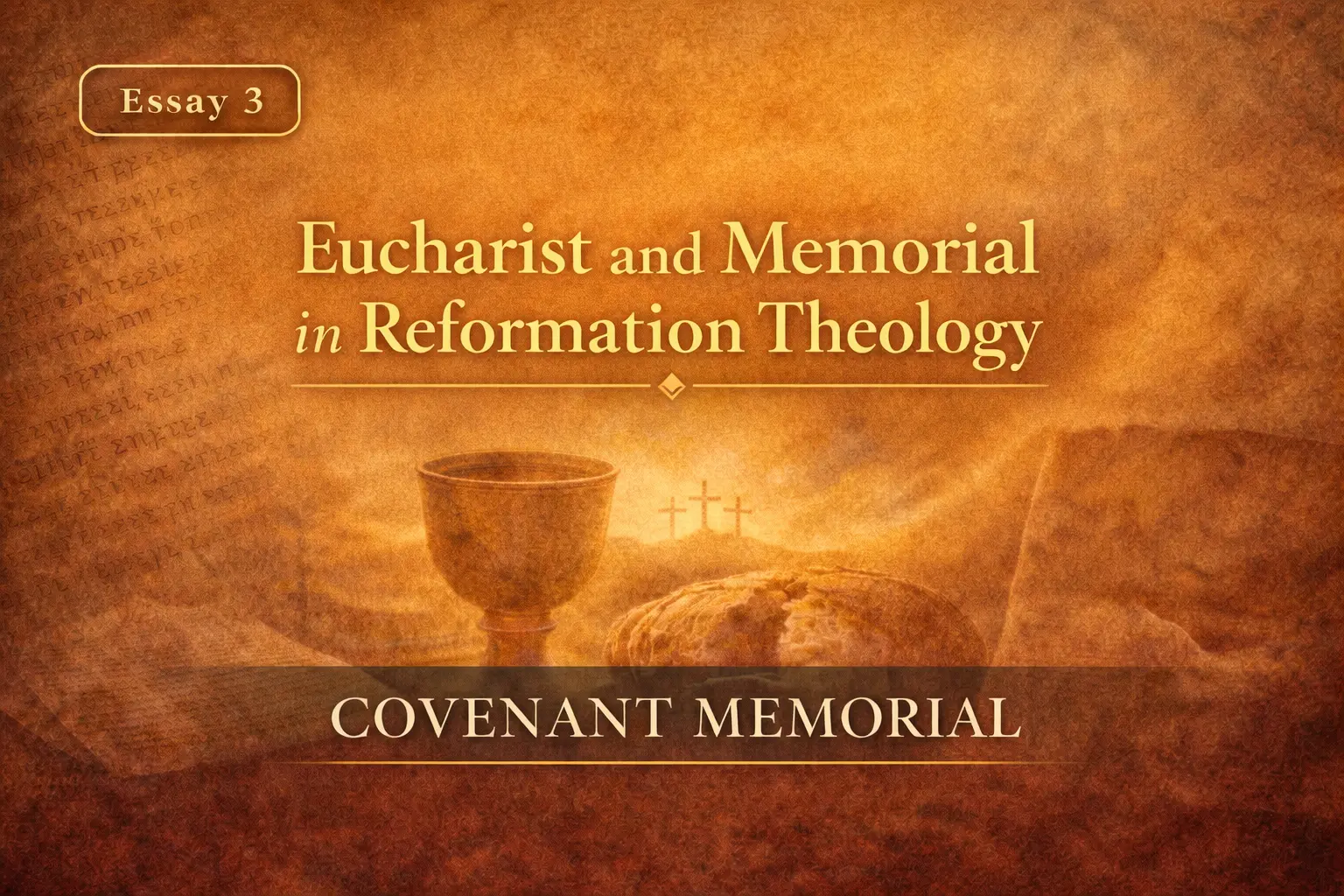Essay No 3 - Eucharist and Memorial in Reformation Theology; Luther ...